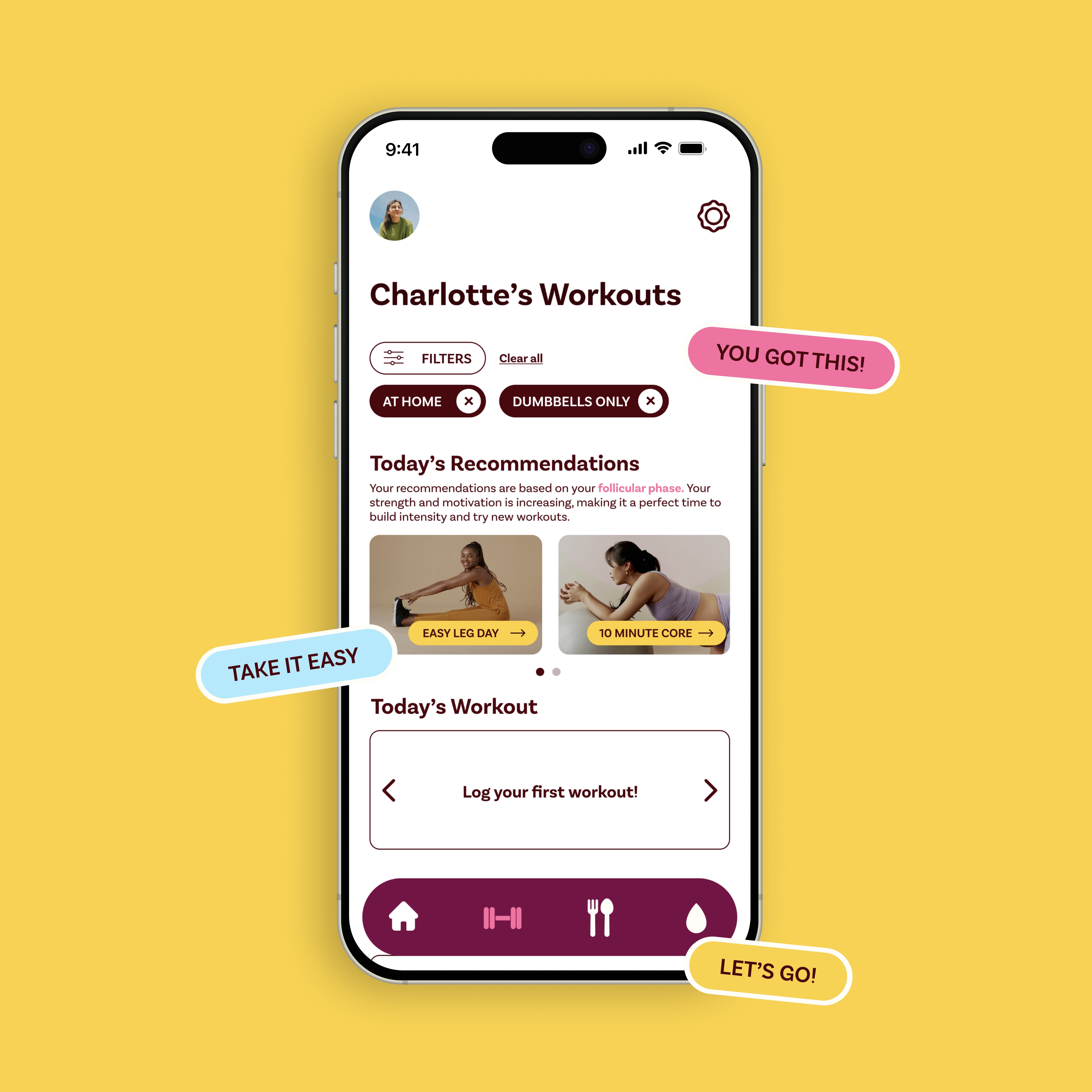 Buddi App Mockup showing workout page