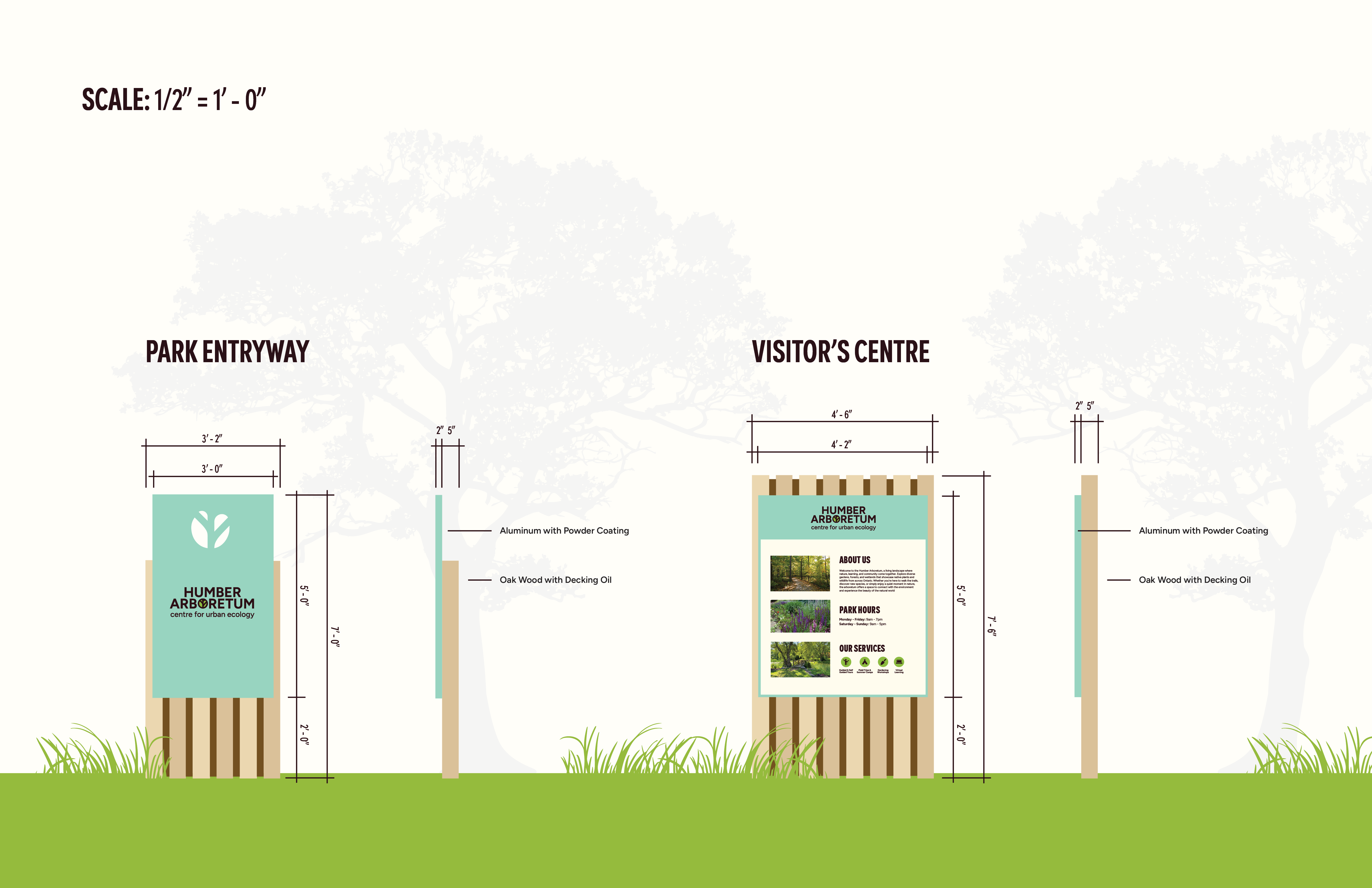 image of park entryway and visitors centre signs