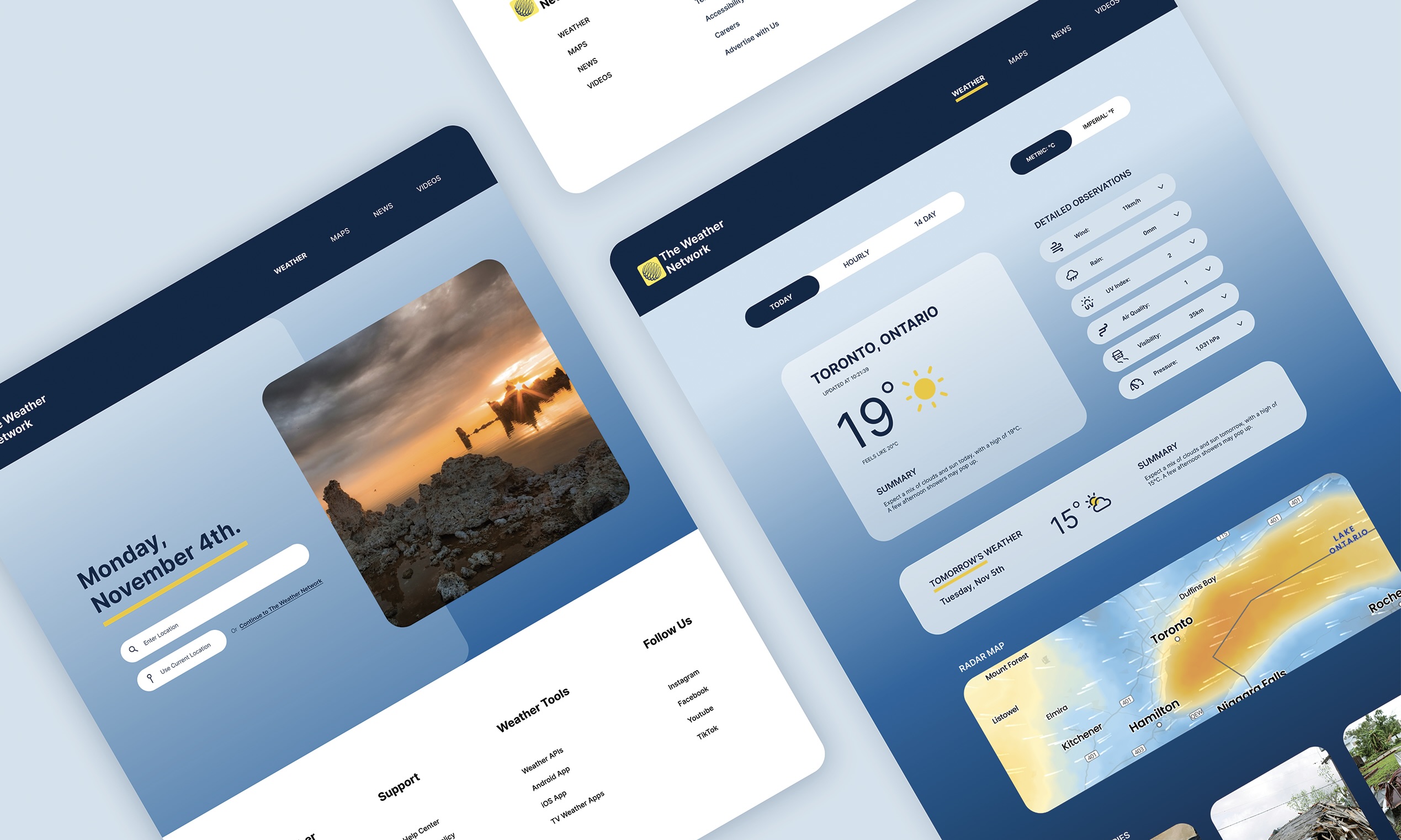 image of redesigned weather network